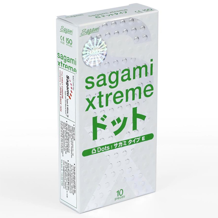 Bao cao su Sagami Xtreme Blue 10s, Bao cao su siêu mỏng, bao cao su gân gai